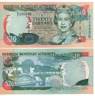 BERMUDA  20 Dollars P53A  Dated 24th Mat 2000  ( Queen Elizabeth II + Somerset Bridge At Back) - Bermuda