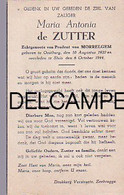 Oostburg - Bidprentje "De Zutter Maria Antonia " 1920-1944 - Echtg: Van Morrelgem Prudent - Sluis