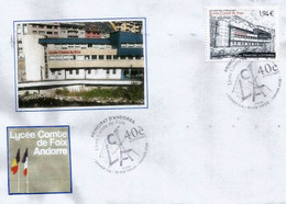 Lycée Français "Comte De Foix" Andorra. 40 Ième Anniversaire., FDC ,haute Faciale,année 2020 - Lettres & Documents