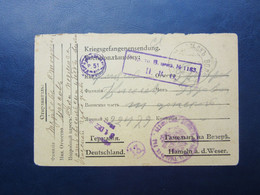 WWI Prisoner PC / WAR CENSOR  Cancel Russia / Germany - Brieven En Documenten
