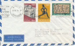 Greece Air Mail Cover Sent To USA 13-11-1972 - Lettres & Documents