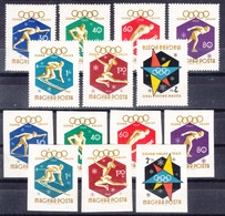 Hungary Winter Olympic Games 1960 Mi#1668-1674 A And B - Imperforated, Mint Never Hinged - Ongebruikt