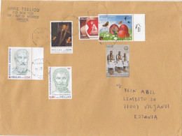 GOOD GREECE Postal Cover To ESTONIA 2019 - Good Stamped: Costumes ; Persons - Lettres & Documents