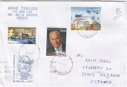 GOOD GREECE Postal Cover To ESTONIA 2020 - Good Stamped: Birds ; Persons - Lettres & Documents