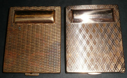 Lot De 2 Anciens Poudriers En Laiton, Miroir De Poche/sac à Main, Made In France - Accessories