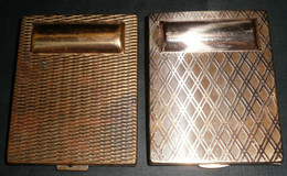 Lot De 2 Anciens Poudriers En Laiton, Miroir De Poche/sac à Main, Made In France - Accessoires