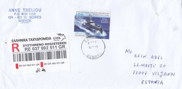 GOOD GREECE " REGISTERED " Postal Cover To ESTONIA 2020 - Good Stamped: Ship - Lettres & Documents