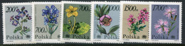 POLAND 1990 Plants From Botanic Garden MNH / **.  .  Michel 3282-87 - Nuevos