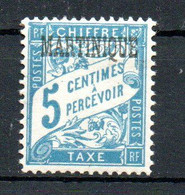 Col22  Martinique Taxe  N° 1 Neuf XX MNH  Cote 3,40 Euro - Timbres-taxe