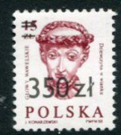 POLAND 1990 Surcharge 3.50 Zl. On 15 Zl. MNH / **  .  Michel 3253 - Nuovi