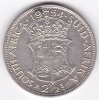 Afrique Du Sud , 2 1/2 Shillings 1954 Elizabeth II, En Argent , KM# 51 - Afrique Du Sud