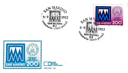 SAN MARINO - 1982 Centenario Dei Primi INTERI POSTALI Su Busta Fdc Faip - 2092 - Lettres & Documents