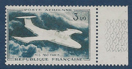 France Poste Aerienne N°39** 3fr Maurane Saulnier Variété Avion Quasi Absent  Superbe Et Signé Calves - Neufs