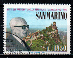 SAN MARINO - 1984 - VISITA DEL PRESIDENTE DELLA REPUBBLICA ITALIANA SANDRO PERTINI - USATO - Used Stamps