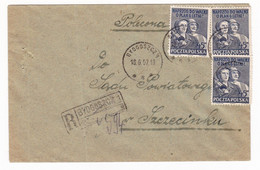 Lettre Recommandée 1952 Bydgoszcz Pologne Poland Szczecinek - Lettres & Documents
