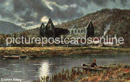 TINTERN ABBEY OLD COLOUR POSTCARD ON THE SEVERN SERIES BY S. HILDESHEIMER NO 5416 - Monmouthshire