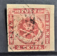 DANISCH WESTINDIES 1856 - Canceled - Sc# 1 - 3c - Denmark (West Indies)