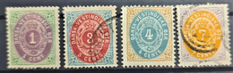 DANISCH WESTINDIES 1874 - MLH/canceled - Sc# 5, 6, 7, 9 - Danimarca (Antille)