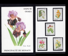 Monaco 1990 - Expo 90 Osaka, Japan - Flowers - MNH** - Excellent Quality - Covers & Documents