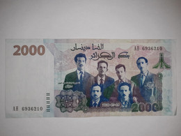 Billet De Banque D'algerie  2000 Dinars - Algerije