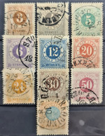 SWEDEN 1872/77 - Canceled - Sc# 17-20, 22-27 - Used Stamps