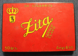 ZITA [BOURBON-PARMA LAST AUSTRIA EMPRESS & QUEEN OF HUNGARY] SUPERB PORTUGUESE TOBACCO TIN BOX - Empty Tobacco Boxes