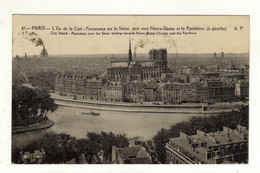 Cpa N° 61 PARIS L ' Ile De  La Cité Panorama Sur La Seine Pris Vers Notre Dame Et Le Panthéon - La Seine Et Ses Bords