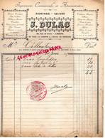 87- LIMOGES- RARE FACTURE J. DULAC- IMPRIMERIE PAPETERIE RELIURE-20 RUE DE PARIS FACE CASERNE ECOLE MEDECINE- 1905 - Imprenta & Papelería