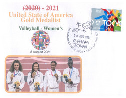 (WW 28)1 Cover / 1 Envelope - 8 August 2021 (with New Australian Toyko Olympics Stamp) USA Women's Volleyball - Sommer 2020: Tokio