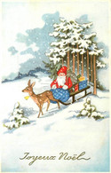 Santa Claus * CPA Illustrateur * NOEL * Joyeux Noël * Père Noel Sur Son Attelage De Daim * Merry Christmas * Jeux Jouets - Santa Claus