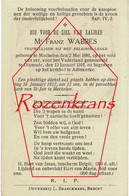 Franz Wabbes Mechelen Gesneuveld Diksmuide WW1 WWI Adinkerke Belgisch Leger Gesneuvelde Soldaat Doodsprentje Bidprentje - 1914-18