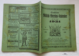 Sachsens Militär Vereins Kalender Auf Das Jahr 1921 - Politie En Leger