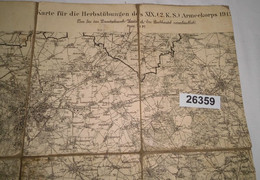 Karte Für Herbstübungen Des XIX. (2. K.S.) Armeekorps 1912 (Altenburg / Grimma) - Politie En Leger