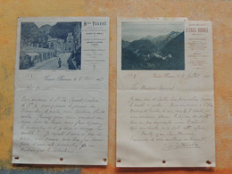 1904 - Facture à Entête - Maison Tourné Aux Eaux-Bonnes (Pyrénées-Atlantique) - 2 Lot Différents - Prévoir Frais De Port - Sport & Tourismus