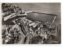 CPSM- FRANCE ( 56  )- LE PALAIS BELLE ILE (Morbihan) - Vue Aérienne - Le Centre Et Le Port - Vue Vers La Mer - 1954 - Palais