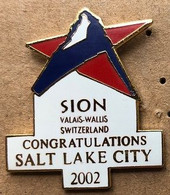 JEUX OLYMPIQUES - OLYMPICS GAMES - SION -VALAIS - WALLIS - CONGRATULATIONS SALT LAKE CITY 2002 - SUISSE - CERVIN -  (27) - Olympische Spelen