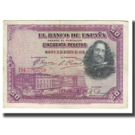 Billet, Espagne, 50 Pesetas, 1928, 1928-08-15, KM:75a, TTB - 50 Peseten