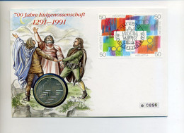 1991 Schweiz Numisbrief 700 Jahre Eidgenossenschaft Rütlischwur Mit 20 Sfr Silbermünze Confoederatio Helvetica - Gedenkmünzen