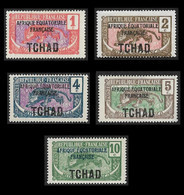 TCHAD  1924 -    YT 19 à 23  - NEUF S * - Unused Stamps
