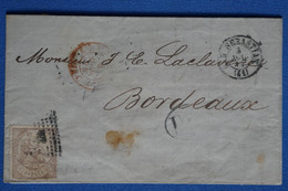 Z3 ESPANA BELLE LETTRE RARE  1874 SAN SEBASTIEN  POUR  BORDEAUX+UNIQUE 40C BRUN SUR LETTRE  ? AFFR.   INTERESSANT - Cartas & Documentos