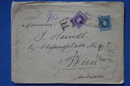 Z3 ESPANA BELLE LETTRE    1909 BARCELONA  POUR VIENNE AUTRICHE +CIRE ARMORIE AFFR.   INTERESSANT - Storia Postale