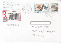 STAMP'S DAY, BRATISLAVA CASTLE, STAMPS ON REGISTERED COVER, 2001, SLOVAKIA - Briefe U. Dokumente