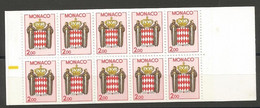 MONACO - Carnet N° 2 De 10 Timbres N° 1623 - Carnets