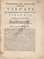 Oudenaarde Fransche Tirannye - 1684 - 4 Pagina's (V215) - Historische Dokumente