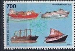 INDONESIE Bateaux, Bateaux A Voile, Bateaux A Vapeur, Yvert N° 1796 ** MNH - Ships