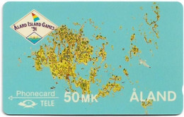 Aland - Map Of Åland - 4FINB (Height 5mm), 06.1991, 5.000ex, Mint - Aland