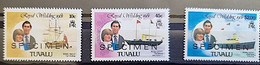 TUVALU Bateaux, Bateaux A Voile, Bateaux A Vapeur, Yvert N° 155+157+159 Surchargé SPECIMEN** MNH Royal Wedding 1981 - Ships