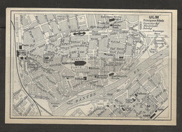 CARTE PLAN 1913 ALLEMAGNE DEUTSCHLAND - ULM - PRINCIPAUX HOTELS HAUPTHOTELS - RUSSISCHER HOF BAHNHOF MUNSTERHOTEL - Topographical Maps
