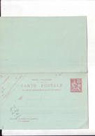 279  ENT Entier Postal  LEVANT CP Avec Sa Carte Réponse - Lettres & Documents