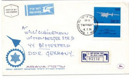 ISRAEL ARAVA 1970 Registered Tel Aviv - Used Stamps (with Tabs)